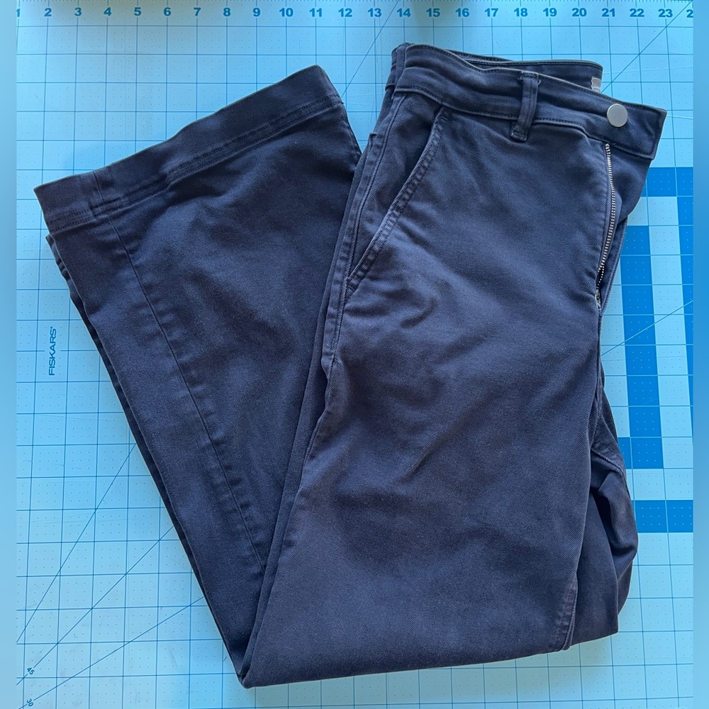 Everlane Wide Leg Crop Pant Dark Blue Casual Pants